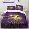 Name Individuell Minnesota Vikings Logos Muster Bettwäsche Set Bettbezug Kissenbezug Heimdeko Geschenk (1 Bettbezug + 2 Kissenbezüge, ohne Füllung)