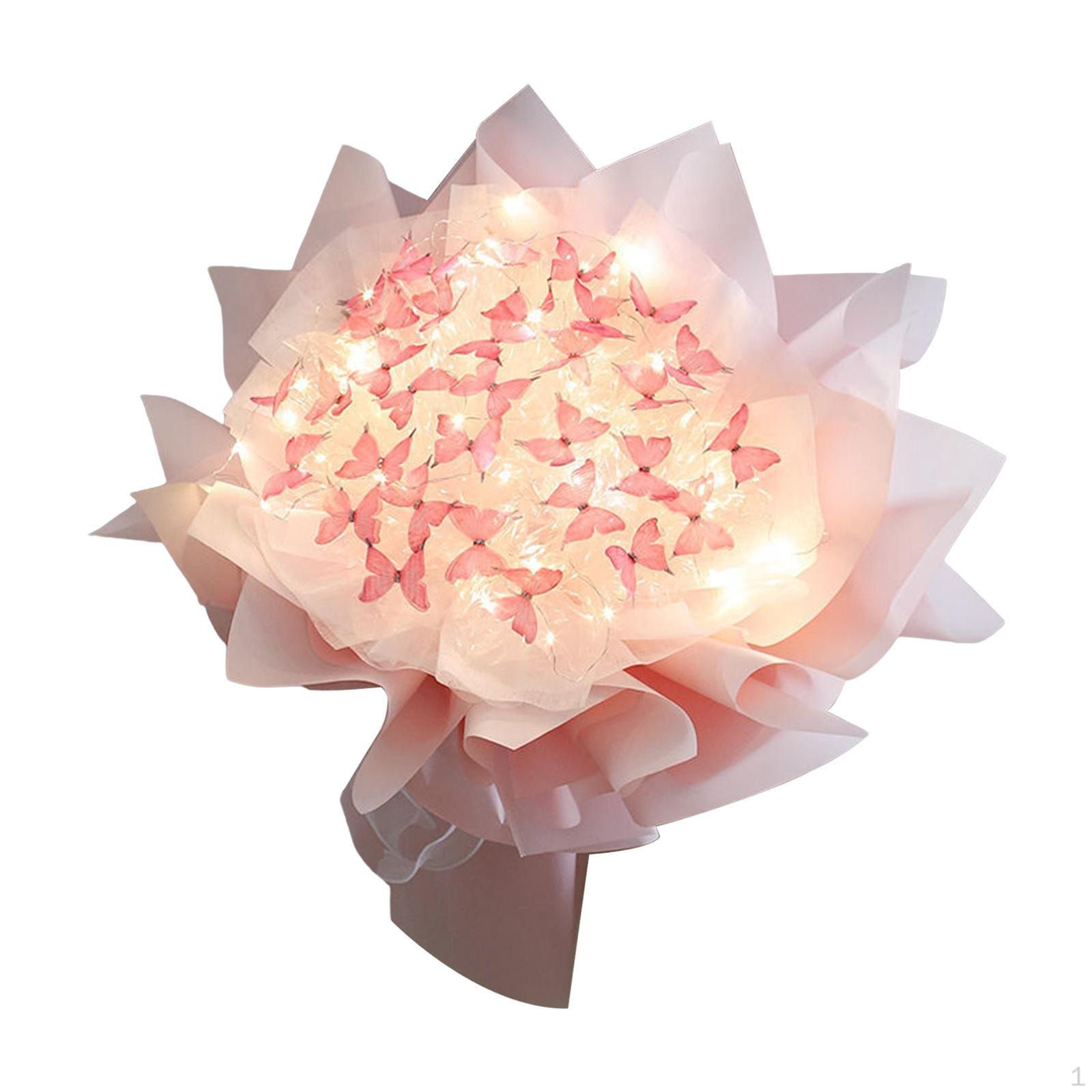 Композиция из искусственных цветов с бабочками, Набор Pink 33 Butterfly