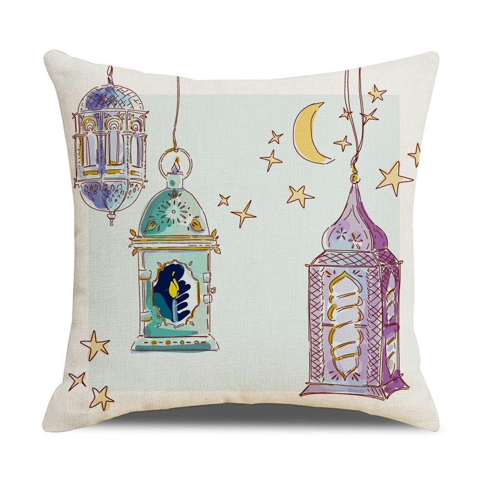 

Shopee S New Linen Pillow Cover Moon Print Pillow Cover Bedroom Cushion Cover Premium Durable Quality Useful Practical 45 * 45Cm (excluding pillow core)