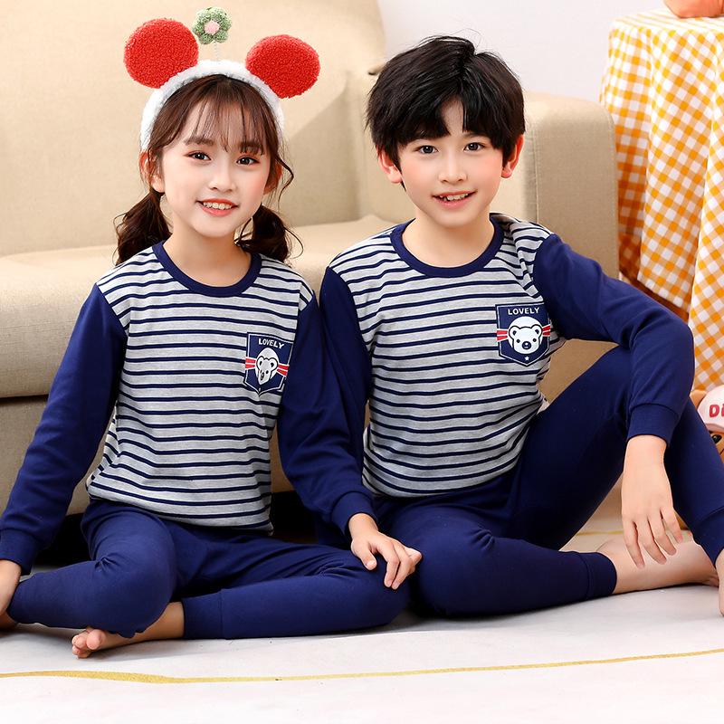 Children's Cartoon Cotton Sweater & Pants Set: Autumn/Winter Pajamas or Homewear