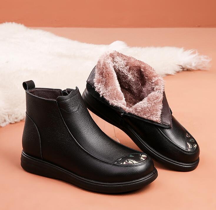 

Мода GKTINOO Мода Зимние Женские Ботильоны из Натуральной Кожи Женские Теплые Зимние Сапоги на Толстой Шерсти Водонепроницаемые Нескользящие Ботильоны для Мамы 260