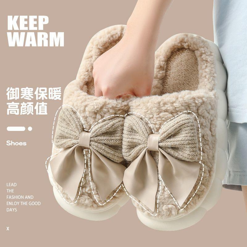 Cotton slippers women plush thick bottom super soft autumn and winter new indoor home non-slip slippers winter