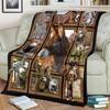 Cute Donkey Fleece Blanket Farm Animal Collage Soft Cozy Throw Home Decor for Living Room or Bedroom Gift for Animal Lovers