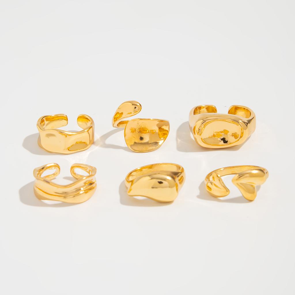 DIEZI 6pcs/set Fashion Punk Knuckle Rings For Women Bohemian Vintage Geometric Gold Silver Color Open Joint Ring Men Jewelry