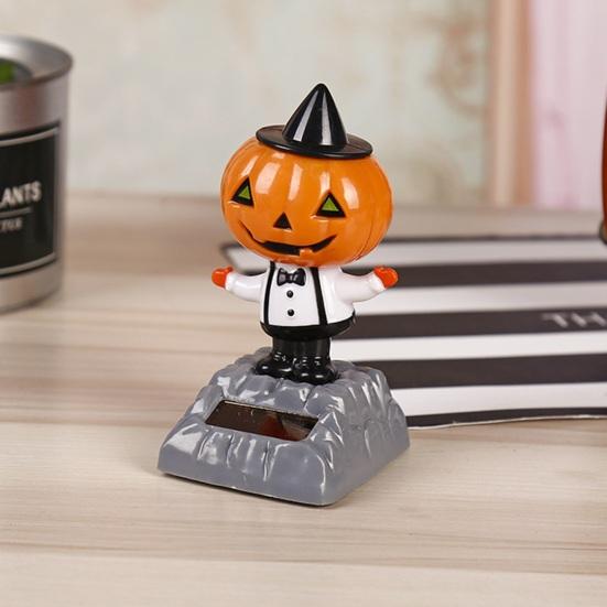 Halloween Solar Car Cartoon Swaying Car Dashboard Decor Funny Solar Swing