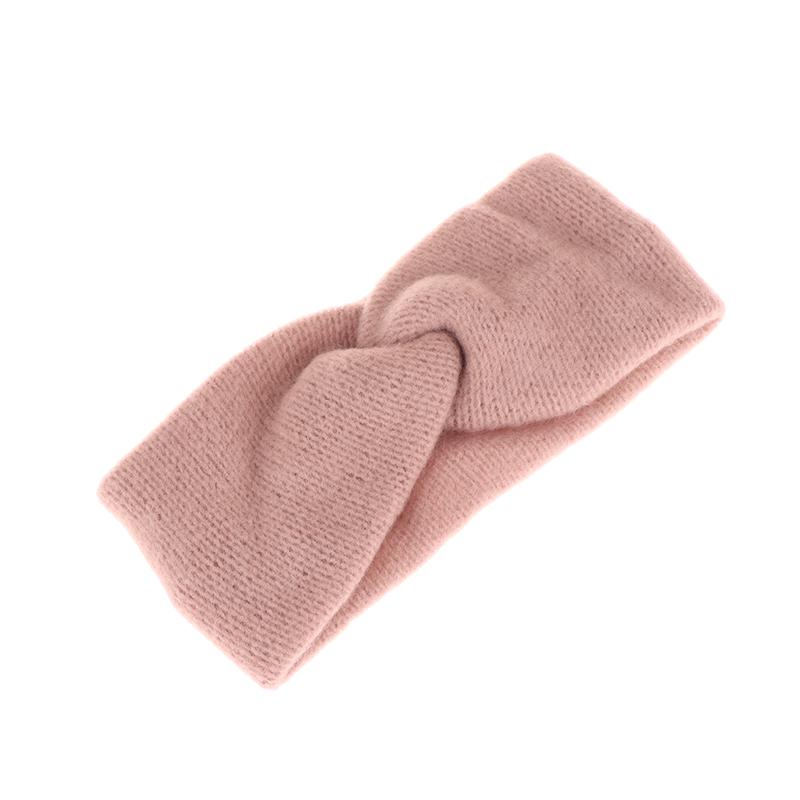 

Повязки на голову крест-накрест, вязаные, широкие, теплые, скрученные, эластичные, зимние, утепленные, мягкие, эластичные, тюрбаны для женщин и девочек розовый