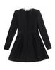 Elegant Rhinestone Square Neck Long Sleeve Bandage Dress for Women
