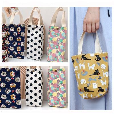 Canvas Mug Holder Tote Bag Beverage Bag Cup Sleeve Tumbler Case Holder Water Bottle Bag