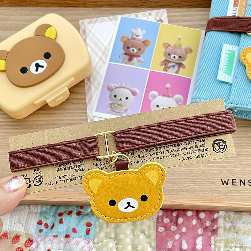 Creative Cartoon Little Bear Notebook Straps Kawaii Adjustable Elastic Loose-Leaf Notebook Band Binding Rope Binder Strap