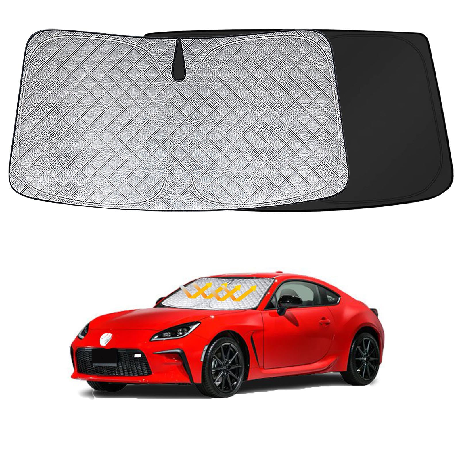 

Совместимый с Toyota GR86 2-го поколения типа ZN8 передний солнцезащитный экран солнцезащитный экран на лобовое стекло хорошая светоблокировка специфичный для автомобиля защита от УФ-излучения чёрный