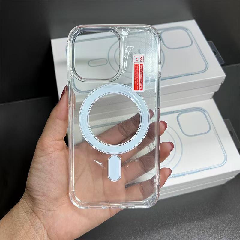 The Acrylic Magnetic Case Is Suitable for IP16e Transparent Phone Cases, Apple 16 Full Package 14/15 Two-in-one Magnetic Hard Case