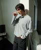 MOOD INSIDE Waffle Semi-Crop Henley Neck Long Sleeve_Gray
