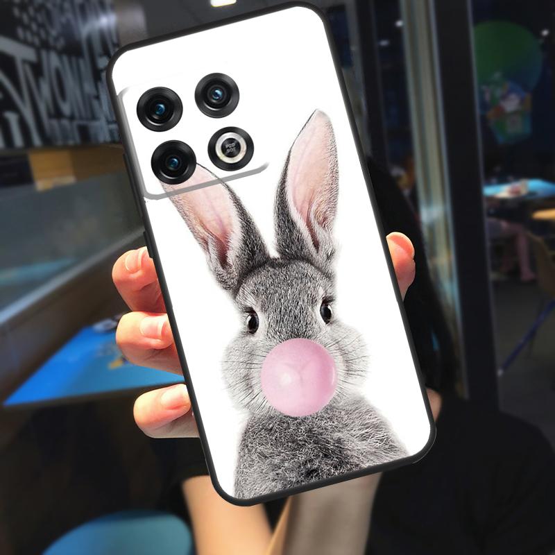 Cute Bunny Rabbit Funda For OnePlus 12R 13 R 12 11 9 10 Pro 8T 9RT 10T OnePlus Nord 4 CE 2 3 Lite N20 N30 Case