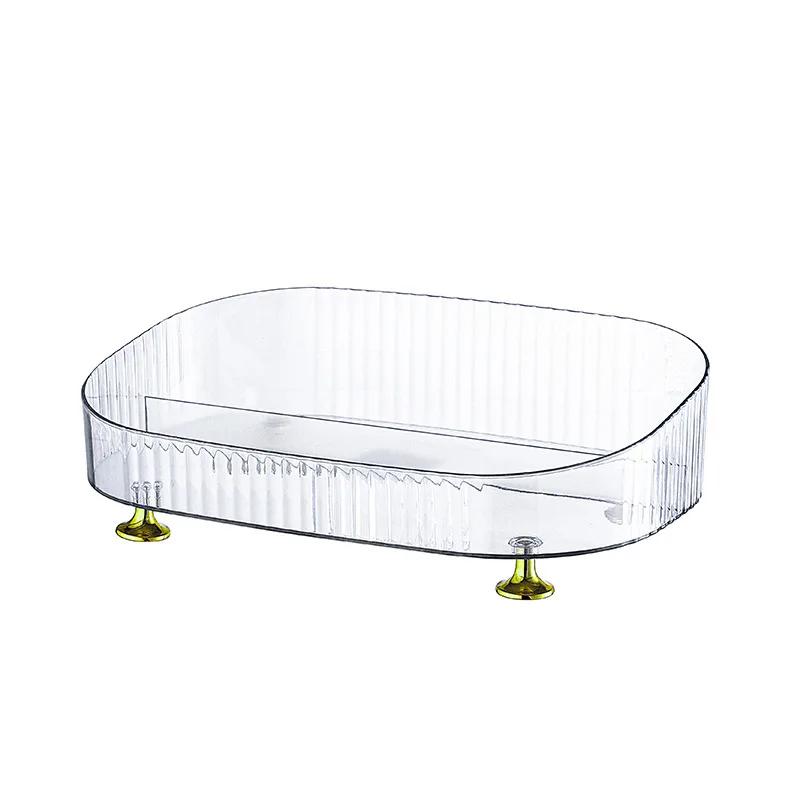 Large Capacity Bathroom Vanity Tray Perfume Organizer for Dresser Clear Desktop Storage Box for Lotion Bottle Cosmetics Skincare