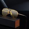 JYL TS Men's Semi-Rimless Aviator - Double-Bridge Metal Sunglasses KSL-98338