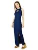 Bimba Women Long Maxi Dress With Side Slit Keyhole Neck Sleeveless Gown