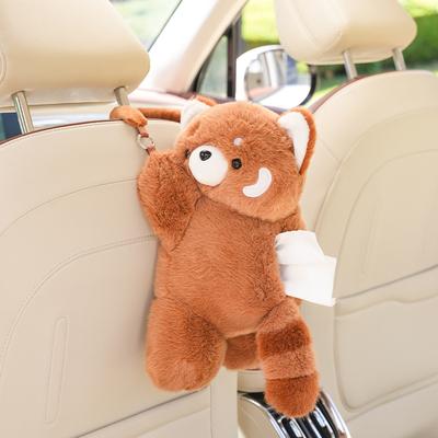 Car Tissue Box Hanging Cute Doll Bear Car Paper Box Car Seat Back Multi-functional Tissue Bag Car Supplies