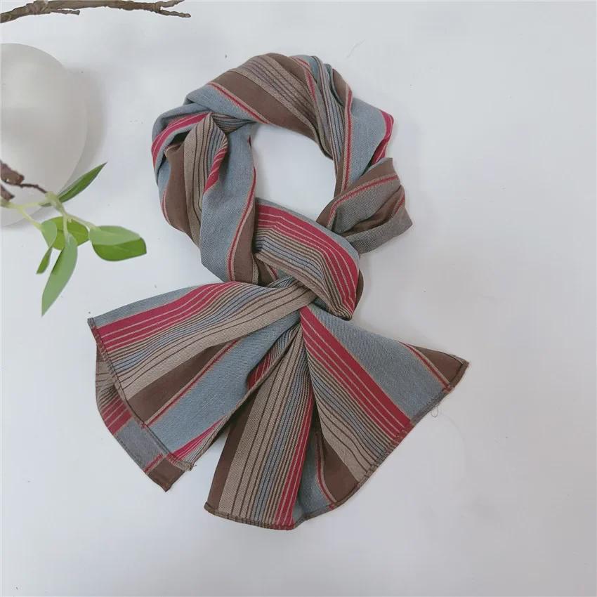 Reiner Baumwoll-Schal mit garngefärbtem Karomuster in über 20 Farben