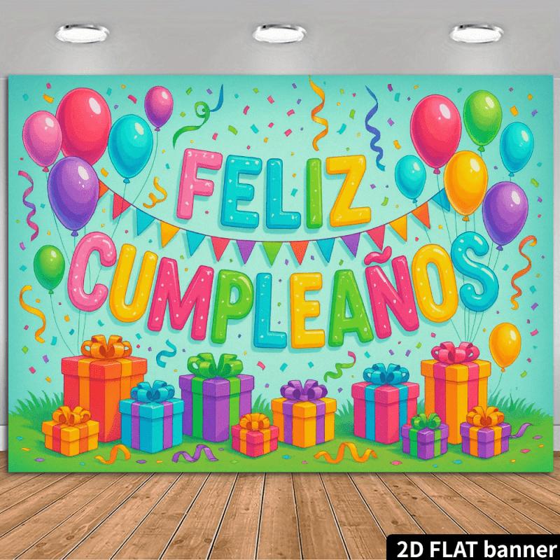 2D flat surface 1-piece luxurious blue-themed birthday backdrop suitable for families and offices