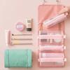 4 In 1 Cosmetic Bag For Women Zipper Mesh Separable Cosmetics Pouch Ladies Foldable Nylon Bag Rope Makeup Bag Kosmetyczka
