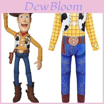 Colorful Toy Story 4 Woody Cosplay Costume For Kids Featuring Long Sleeves Jumpsuit
