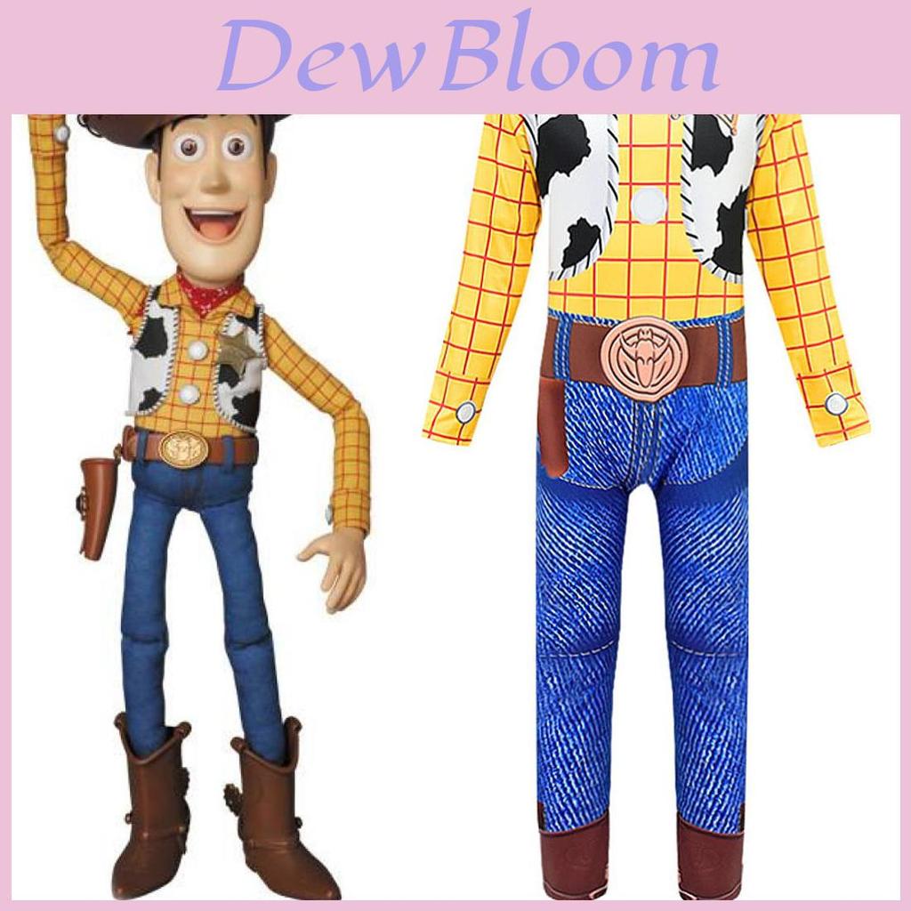 Colorful Toy Story 4 Woody Cosplay Costume For Kids Featuring Long Sleeves Jumpsuit