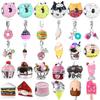 Doce Fofo Rosquinha Hambúrguer Sorvete Bolo Pingente Miçanga Cobre Compatível Pulseira Original Pingente Diy Joias Femininas Fazer