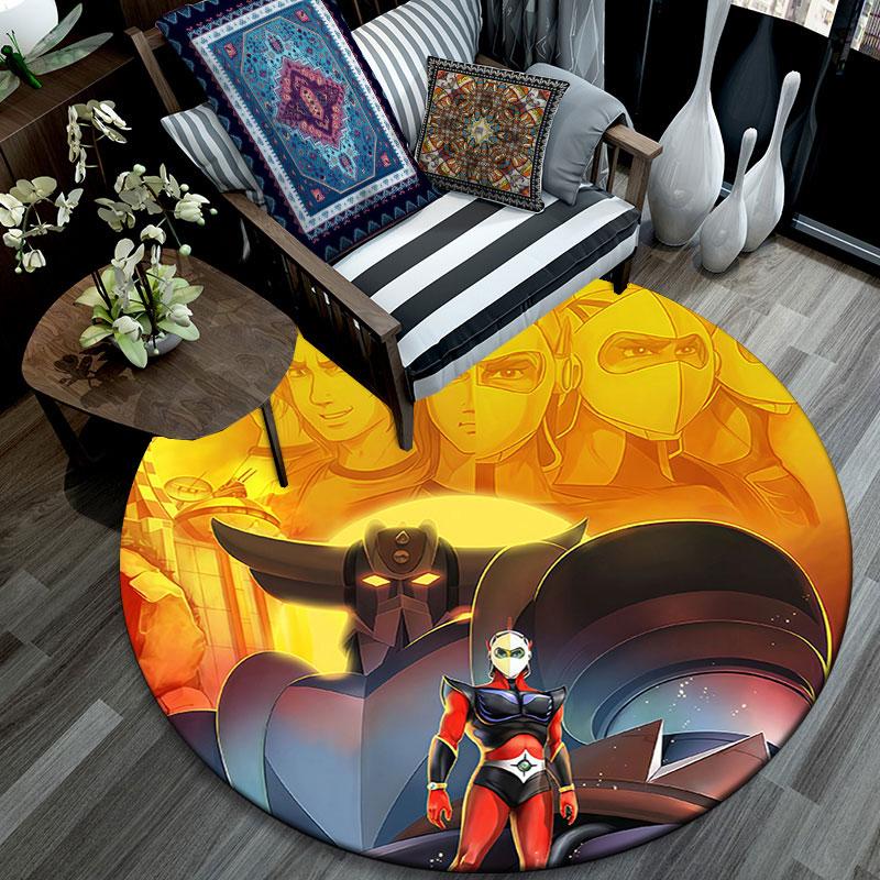 Grendizer,Round Area Rug,Carpet Rug for Living Room Bedroom Sofa Playroom Decor,Non-slip Floor Mat