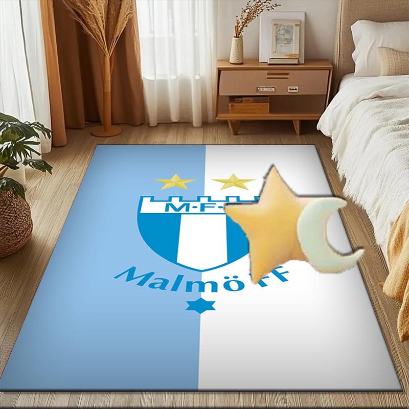 Malmö Ff Crest Design Rug Game Carpet, Floor Mat for Bedroom Living Room Entryway Rug, Home Decor Idea Gift for Christmas birthday