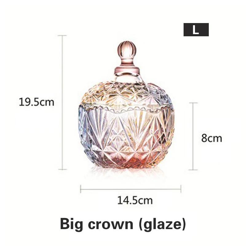 Überdachte Vorratsdose für den Haushalt, Bonbondose aus Kristallglas mit Deckel, kreative Persönlichkeit, Mode, kleiner, zarter Obstteller aus Glas