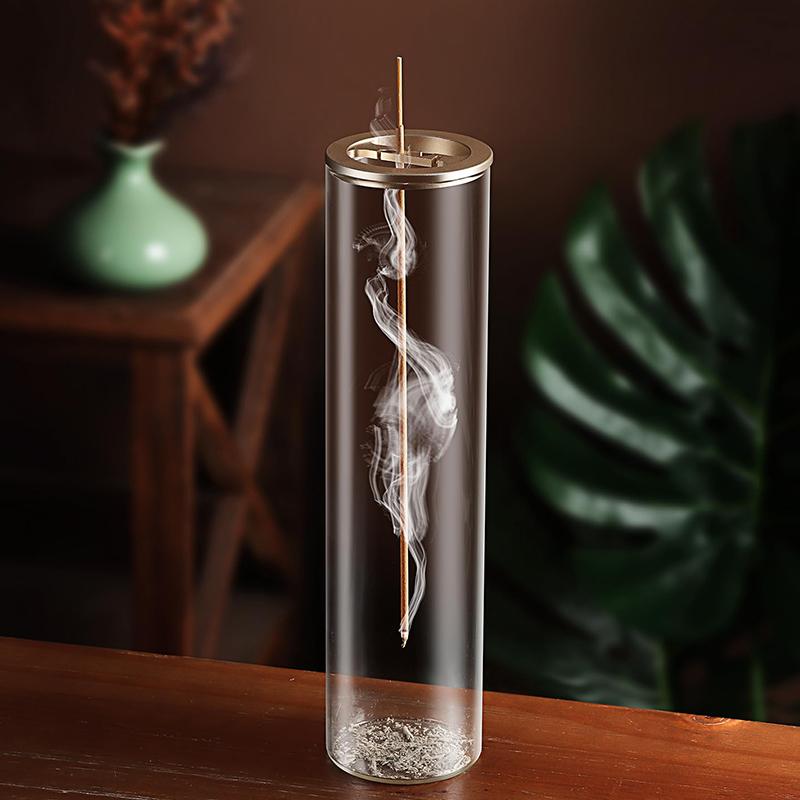 Incense Holder Incense Holder For Sticks Removable Glass Ash Catcher Mess-Free Incense Burner Meditation Yoga Spa And With Decor