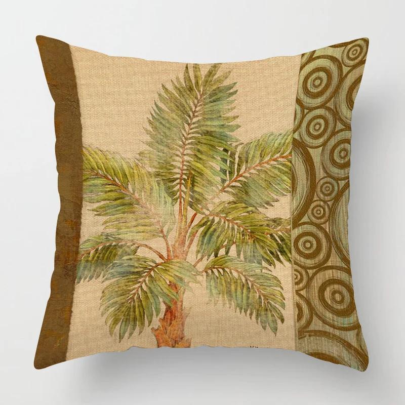 Home Decor Tropical Palm Tree Pattern Pillow Covers Pattern Cushion Cover Suitable for Sofa Bedroom Car Pillow Cover