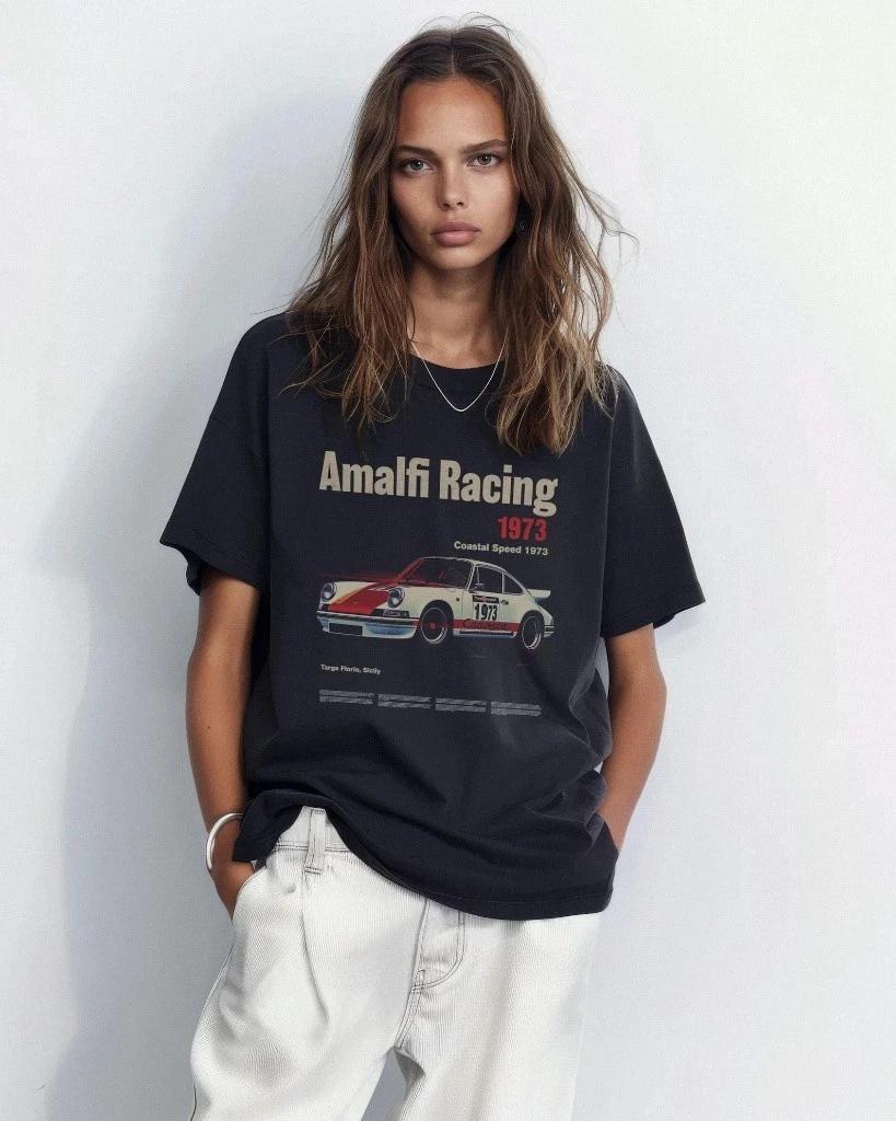 Unisex Adult Vintage Graphic Amalfi Racing 1973 Vintage Car Graphic... L