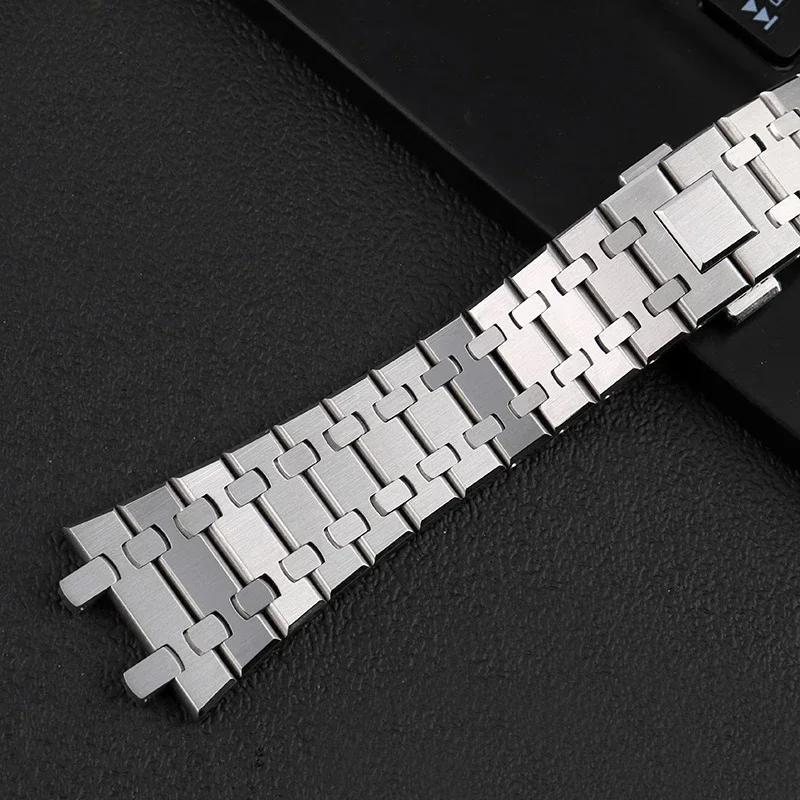 316L Stainless Steel Watchbands For AP 15400 Audemars Piguet Royal Oak GA2100 2110 Strap Men Silver waterproof Bracelet 26mm