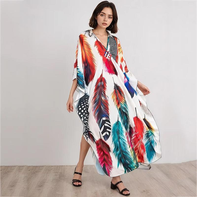 XITAO Contrast Color Printing Cartoon Women Dress GJ1207