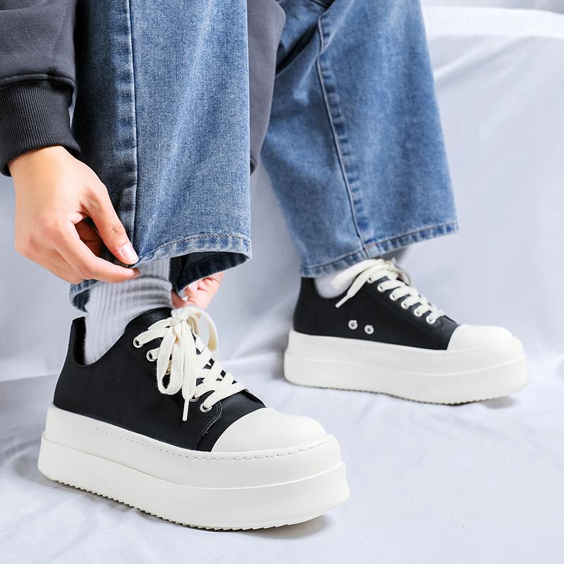 Fashion Trendy Men's Thick Soled Shoes Height Increasing Versatile Style Outdoor Party Leisure Quality Shoes for Young People New