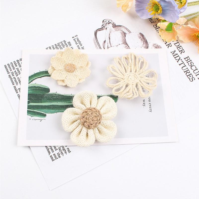6pcs Mixed Color Linen Ribbon Flowers - DIY Handmade Bow for Gift Wrapping, Clothing, Shoes, Hats, Accessories, Christmas
