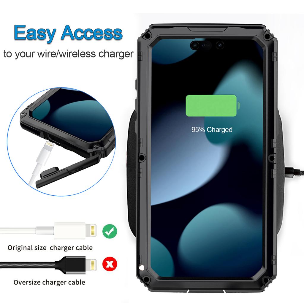 IP68 Wasserdichte Handyhülle für iPhone 15 Pro PC+Silikon-Abdeckung mit Displayschutz