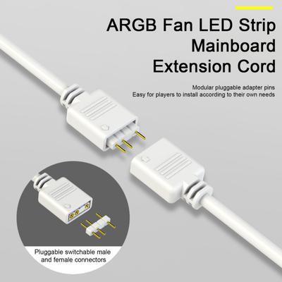 Motherboard Splitter Cable 1 To 4 5V 3Pin 4-Way Long White Black Professional