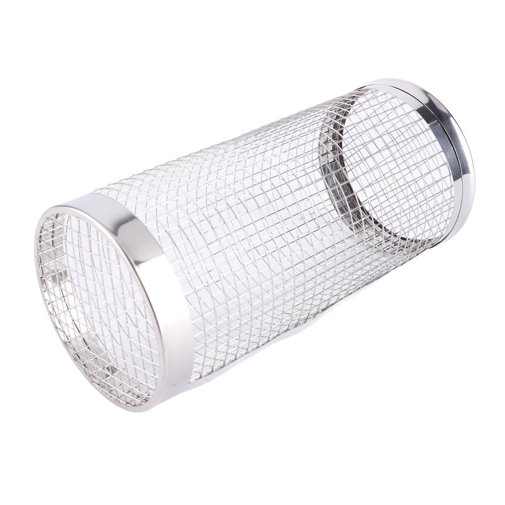Coș de grătar rulant din oțel inoxidabil, cilindru cu plasă de sârmă, coș de grătar portabil pentru camping, grătar