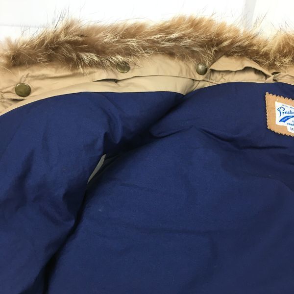 Prestwick Real Fur Down Vest with Suede Yoke Size M Brown