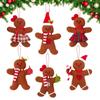 6 Pieces Wool Felt Gingerbread Man Ornaments Gingerbread Man Christmas Tree Decoration Winter Holiday Home Decor