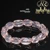 Faceted Rose Quartz Barrel Beads Carved Bracelet - Jelly Pink
