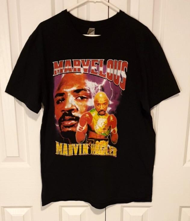 MARVELOUS MARVIN HAGLER Large Print TShirt Black Gildan Tag Tee Size is Large Unisex T-Shirt M