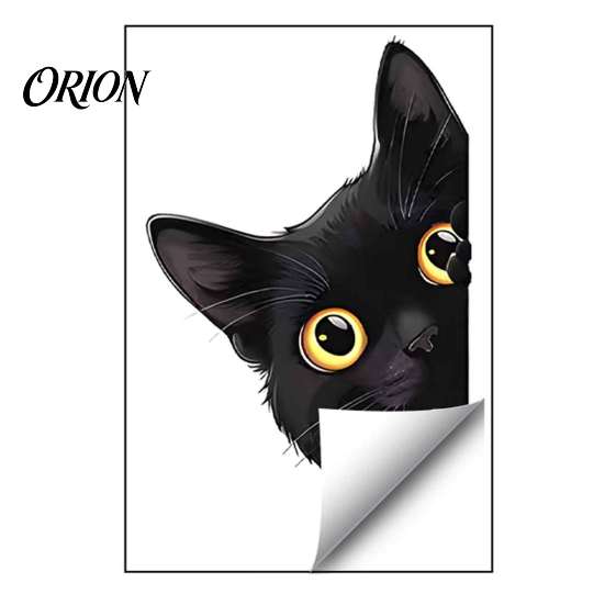 Black Cat Room Decoration Cute Light Switch Decal, Cartoon Peeking Sticker, Peel Funny Pet Pattern Wall Clings And Stick Sticker for Nursery