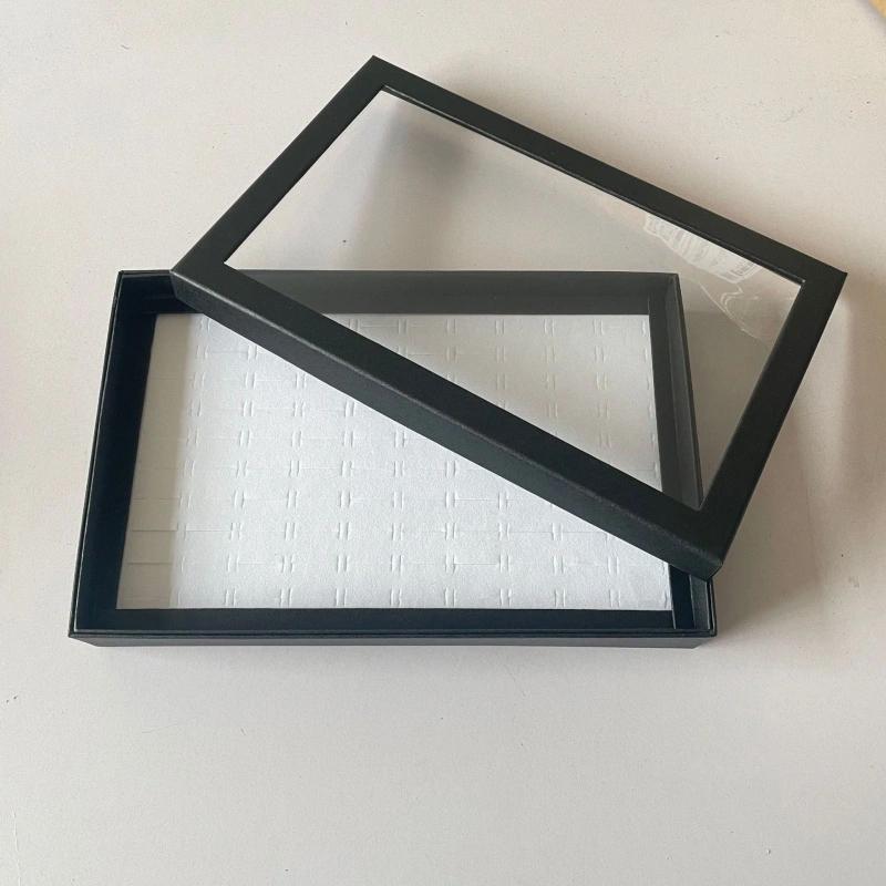 Ring Box, Jewelry Display Box, Dust-proof Transparent Tape Cover Storage Box, Anti-oxidation