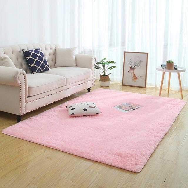 Silky Fluffy Carpet Modern Home Decor Long Plush Shaggy Rug Children's Play Mats Sofa Living Bedroom Bedside Mat Balcony Carpets