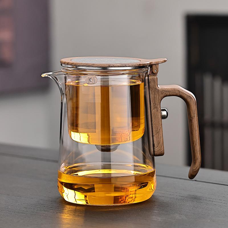 New tea infuser with tea-water separation, magnetic suction cup, heat-resistant glass filter, tea brewing device, kung fu set