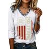 Womens Casual V Neck Top 250 Years 1776 2026 Printed Loose Fit Shirt Half Sleeve Patriotic Graphic Tee Comfortable Pullover