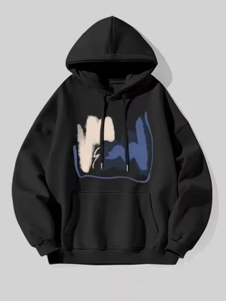 2025 New Men and Women for Spring Autumn Fashion Casual 2D Hooded Sweatshirt Fashion Simple Loose Breathable Print Hoodie